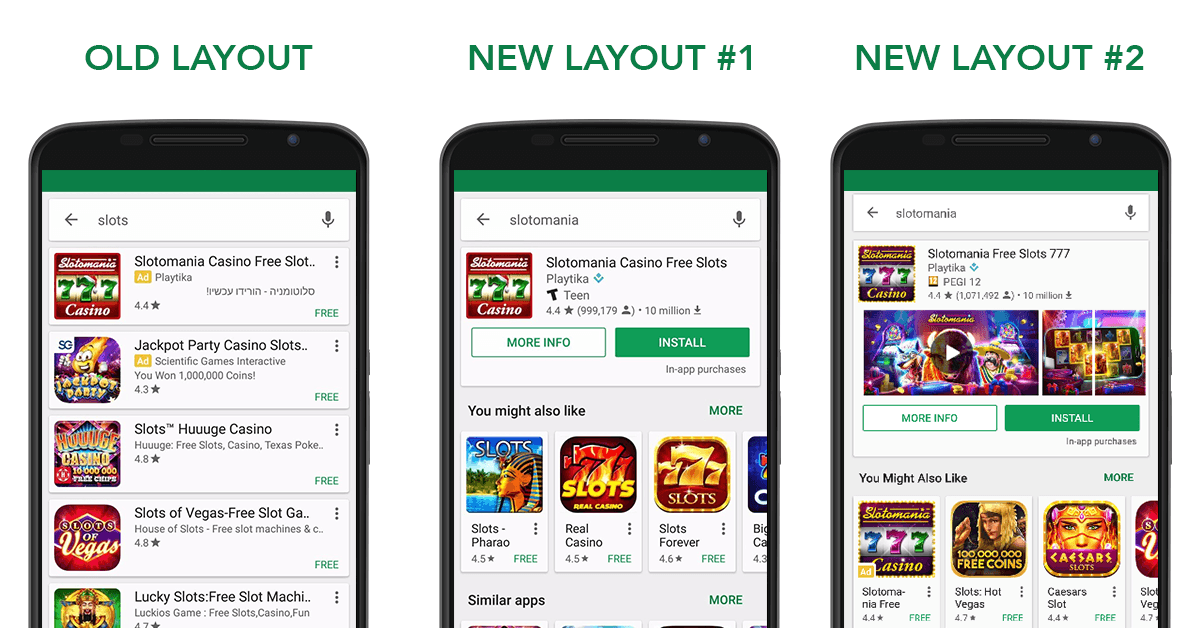 Google Play New Layouts