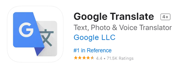 App metadata Google Translate App